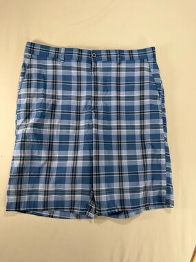 Men’s Jack Nicklaus Blue Checkered Bermuda Golf Shorts Size 36 #873